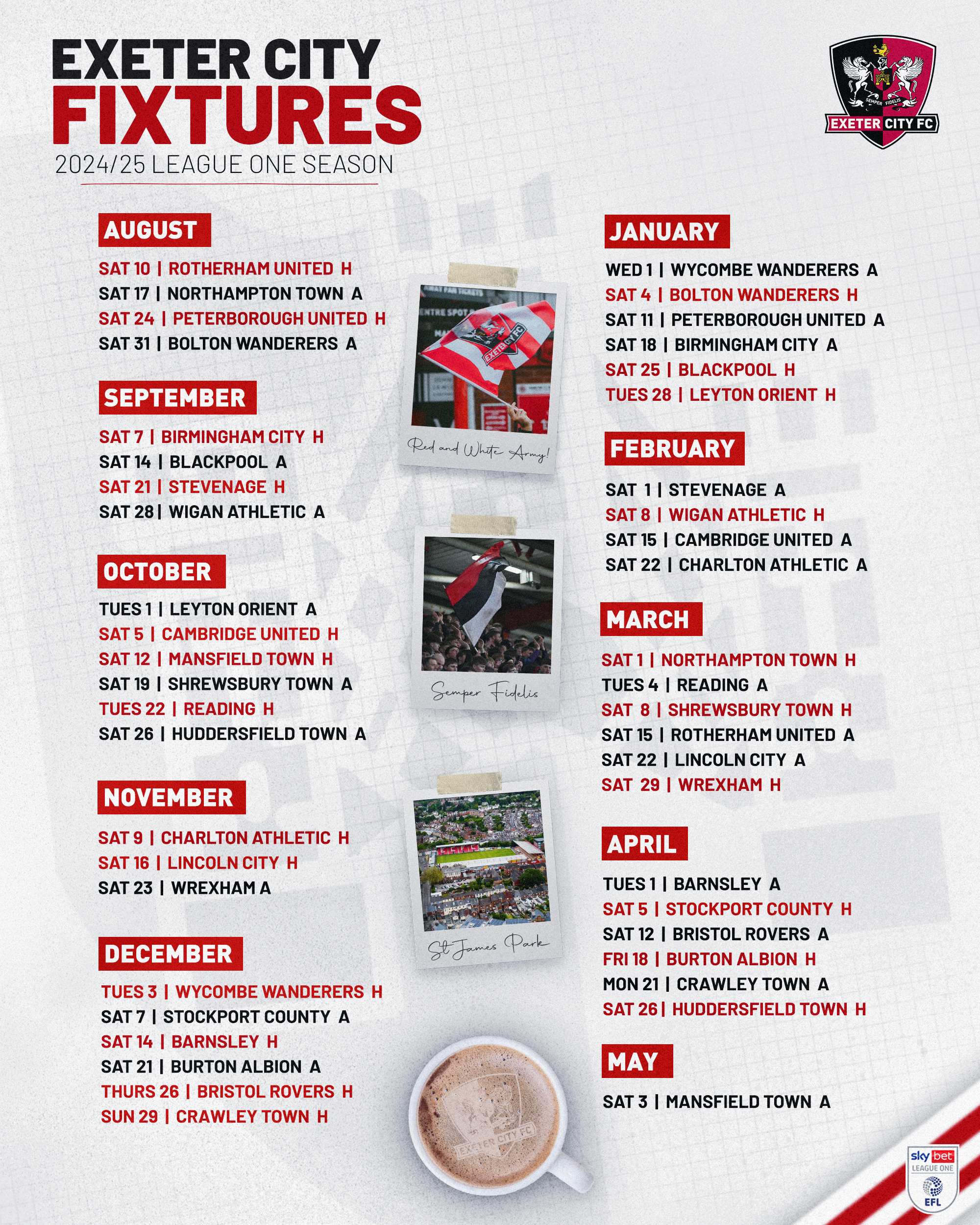City host Rotherham United on opening day of the season Exeter City F.C